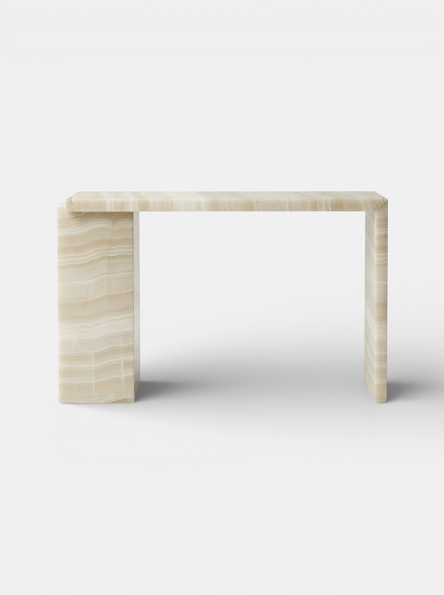 Jill console Vanilla Onyx marble - MARBERA Italian luxury furniture with warm cream tones and natural veining
