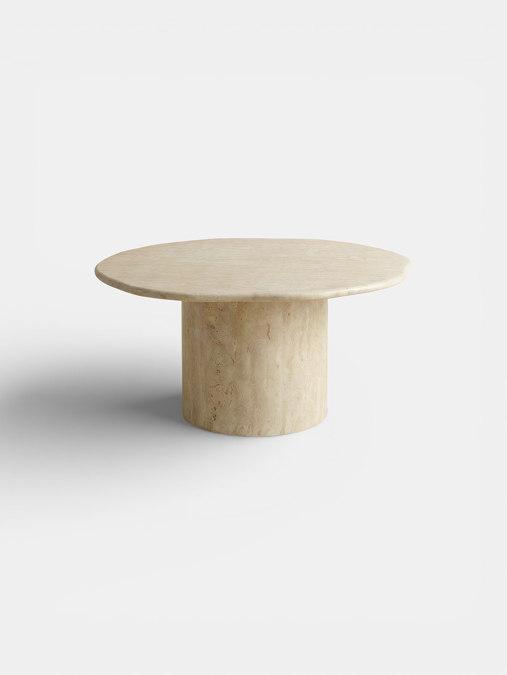 Joan Solo travertine coffee table in natural stone - contemporary Italian luxury furniture by MARBERA