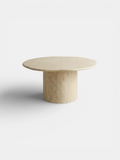 Joan Solo travertine coffee table in natural stone - contemporary Italian luxury furniture by MARBERA