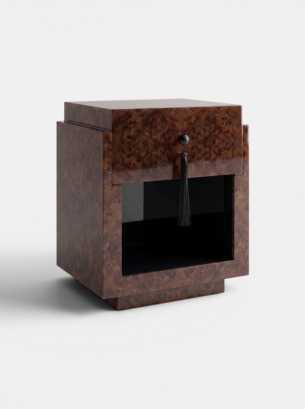 Leo Dark Burl Wood And Black