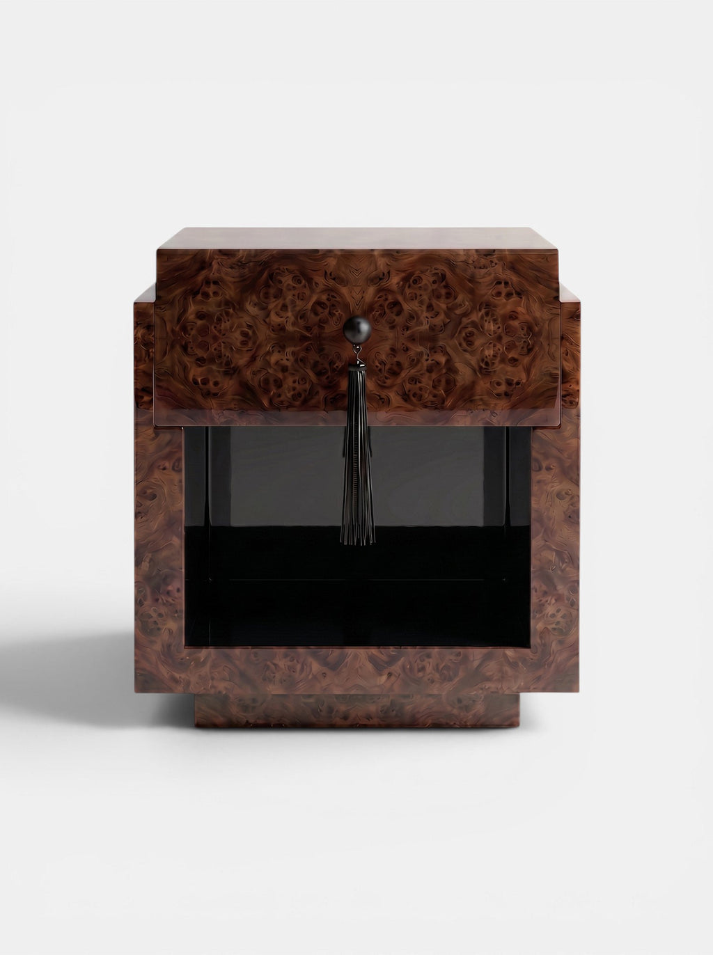 Leo Dark Burl Wood And Black