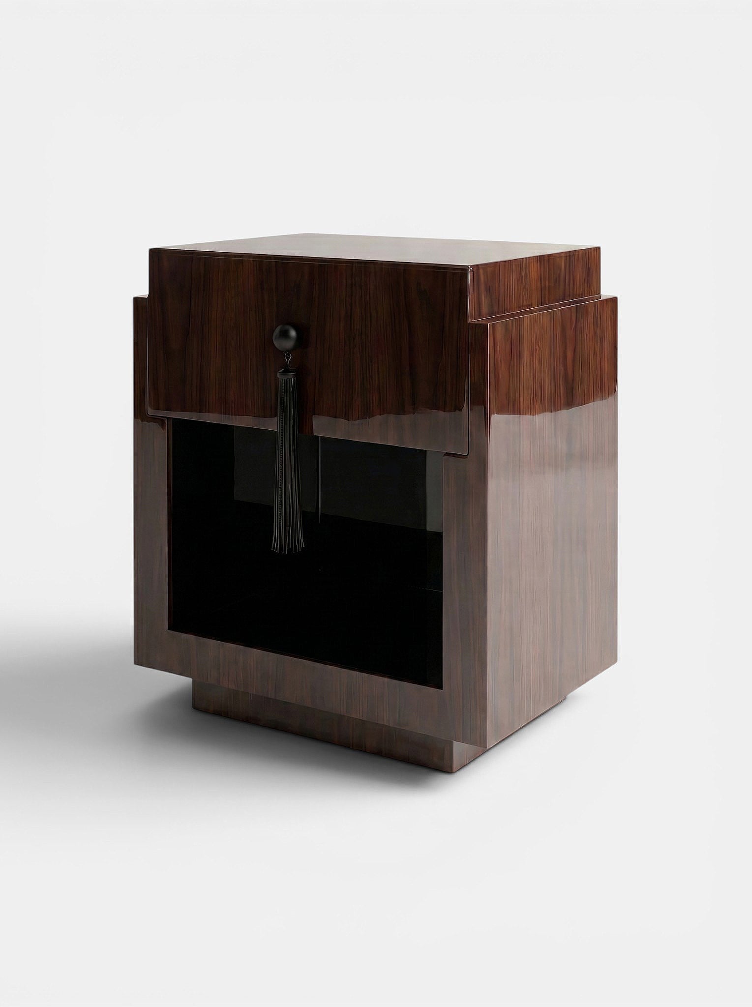 Leo Glossy Wood And Black