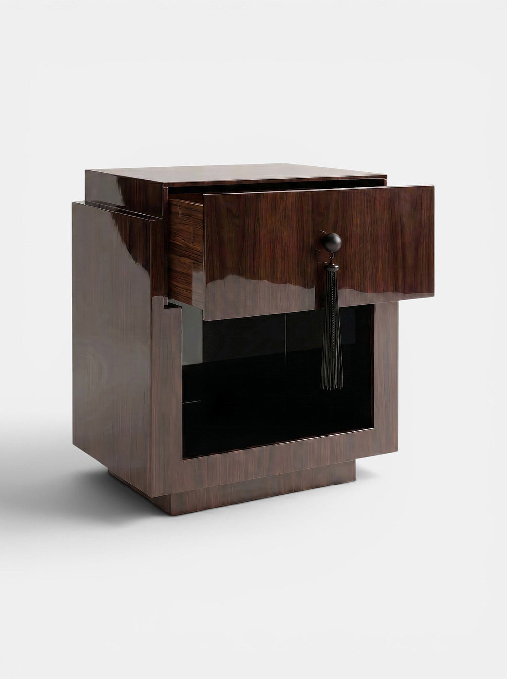 Leo Glossy Wood And Black