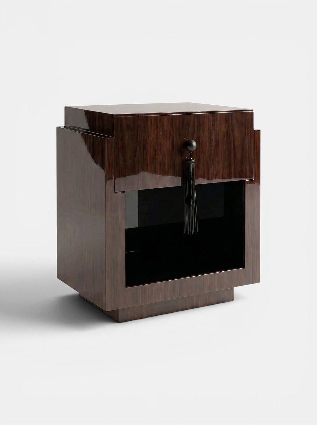 Leo Glossy Wood And Black