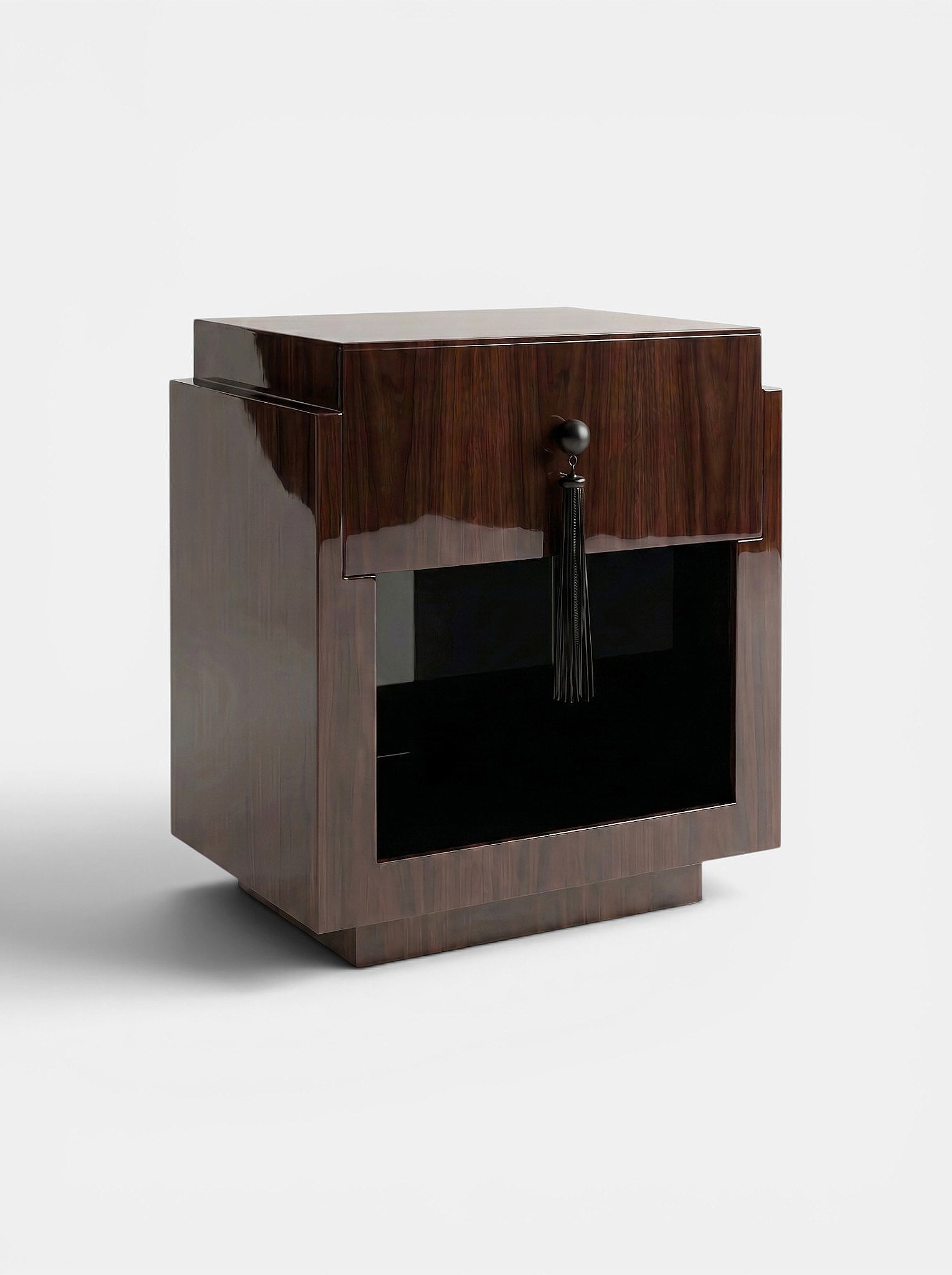 Leo Glossy Wood And Black