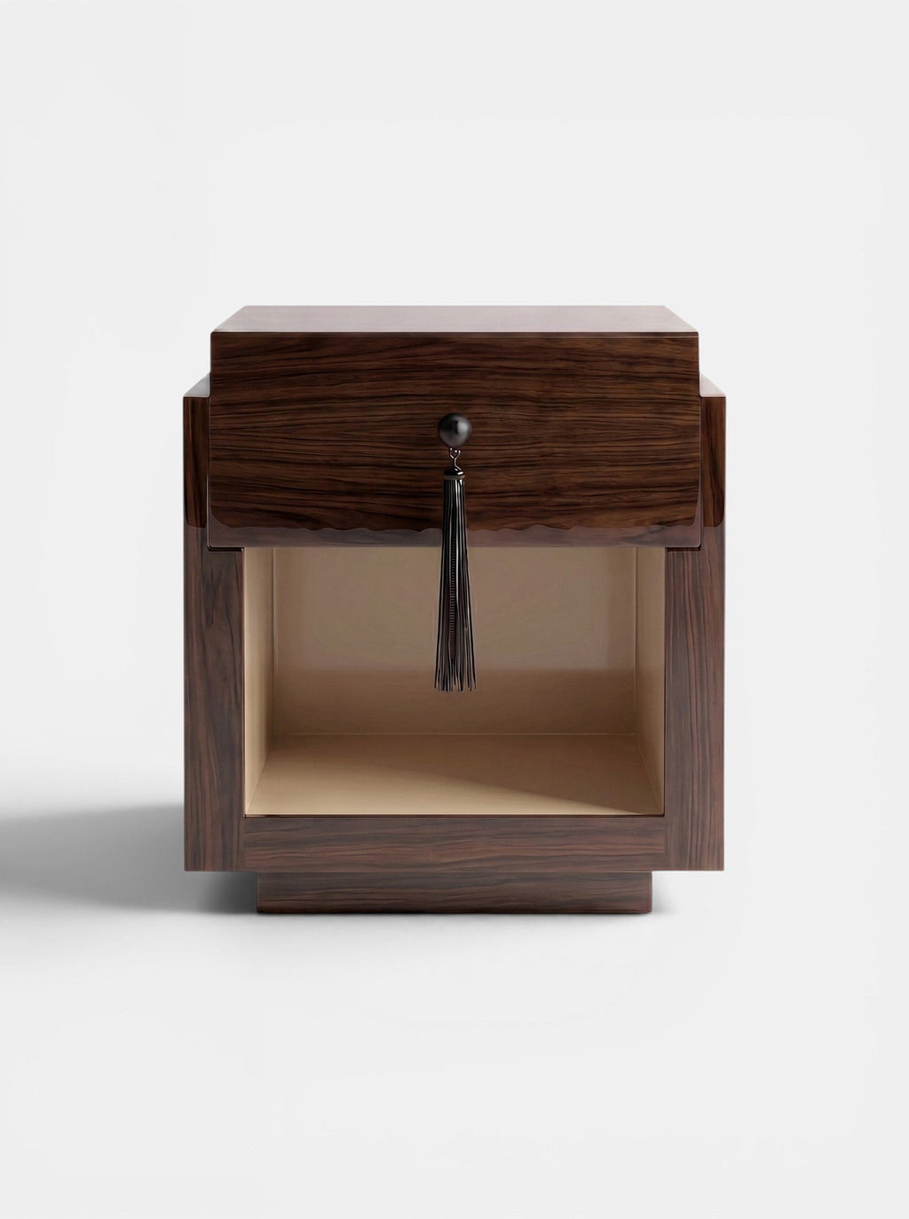Leo Glossy Wood And Off-white