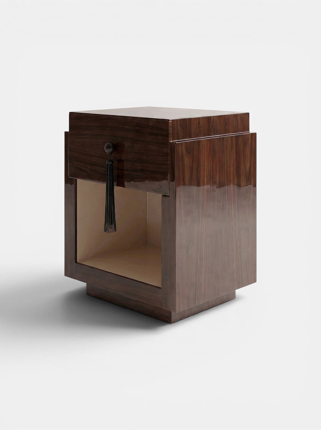 Leo Glossy Wood And Off-white
