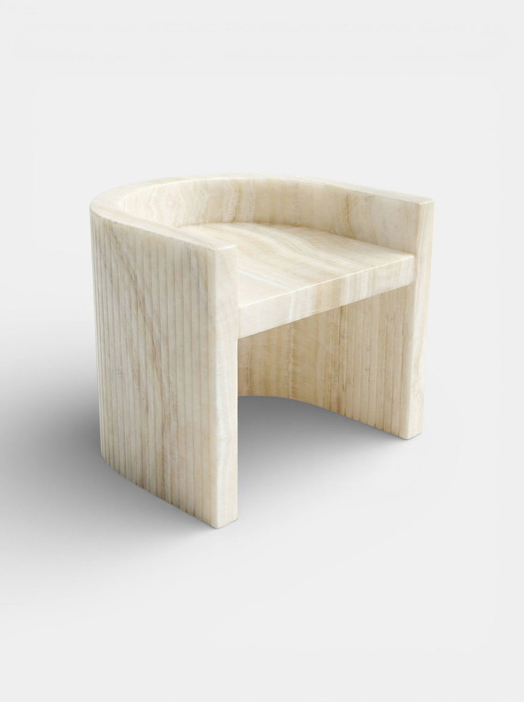 Loris ivory onyx chair detail highlighting natural marble patterns - contemporary Italian furniture