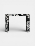 Luna Grand Antique marble console front view - classic dark veined Italian marble luxury furniture