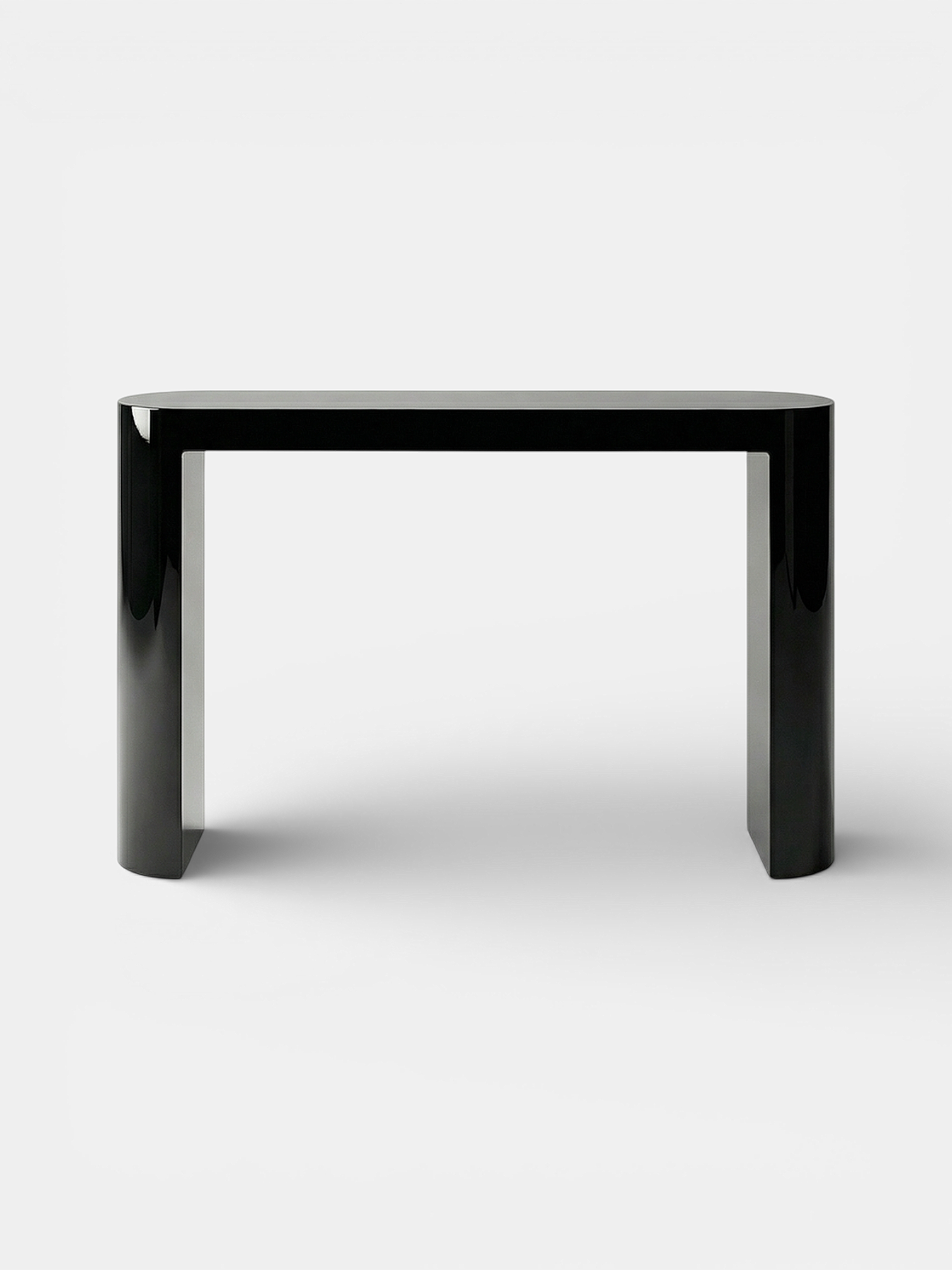 Luna black lacquered console table with curved modern design - Italian luxury furniture by MARBERA