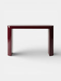 Luna bordeaux lacquered console table with elegant curved form - luxury Italian furniture craftsmanship