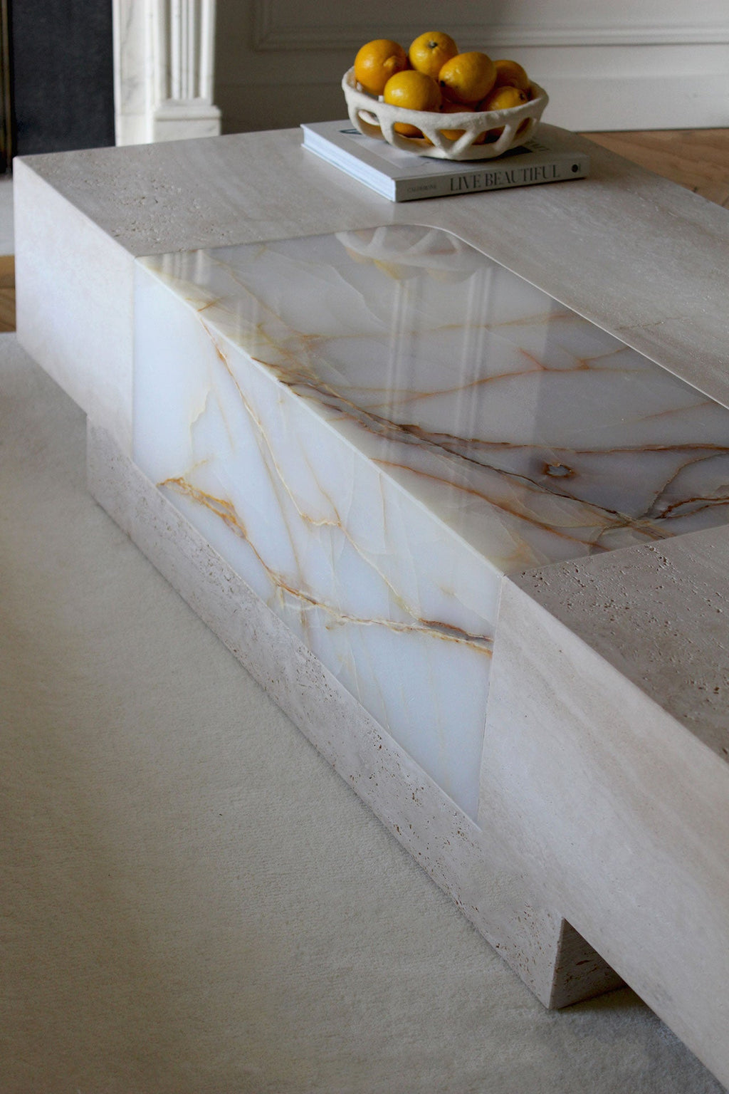 Italian Baci coffee table design showcase - premium marble construction with modern aesthetics