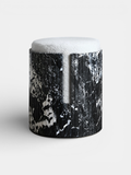 Dolce Grand Antique marble stool Italian luxury furniture contemporary curved design front view