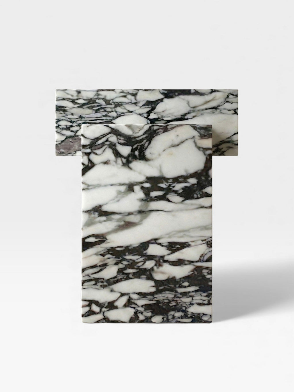MARBERA Gaia Calacatta Viola marble profile view - Italian luxury table with distinctive purple marble veins