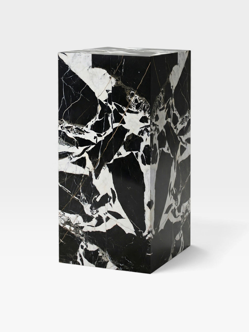 Grand Antique marble plinth three-quarter left view showcasing natural stone texture Italian craft