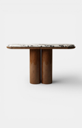 Ida wood and Calacatta Viola marble console - Italian luxury furniture with purple marble veining