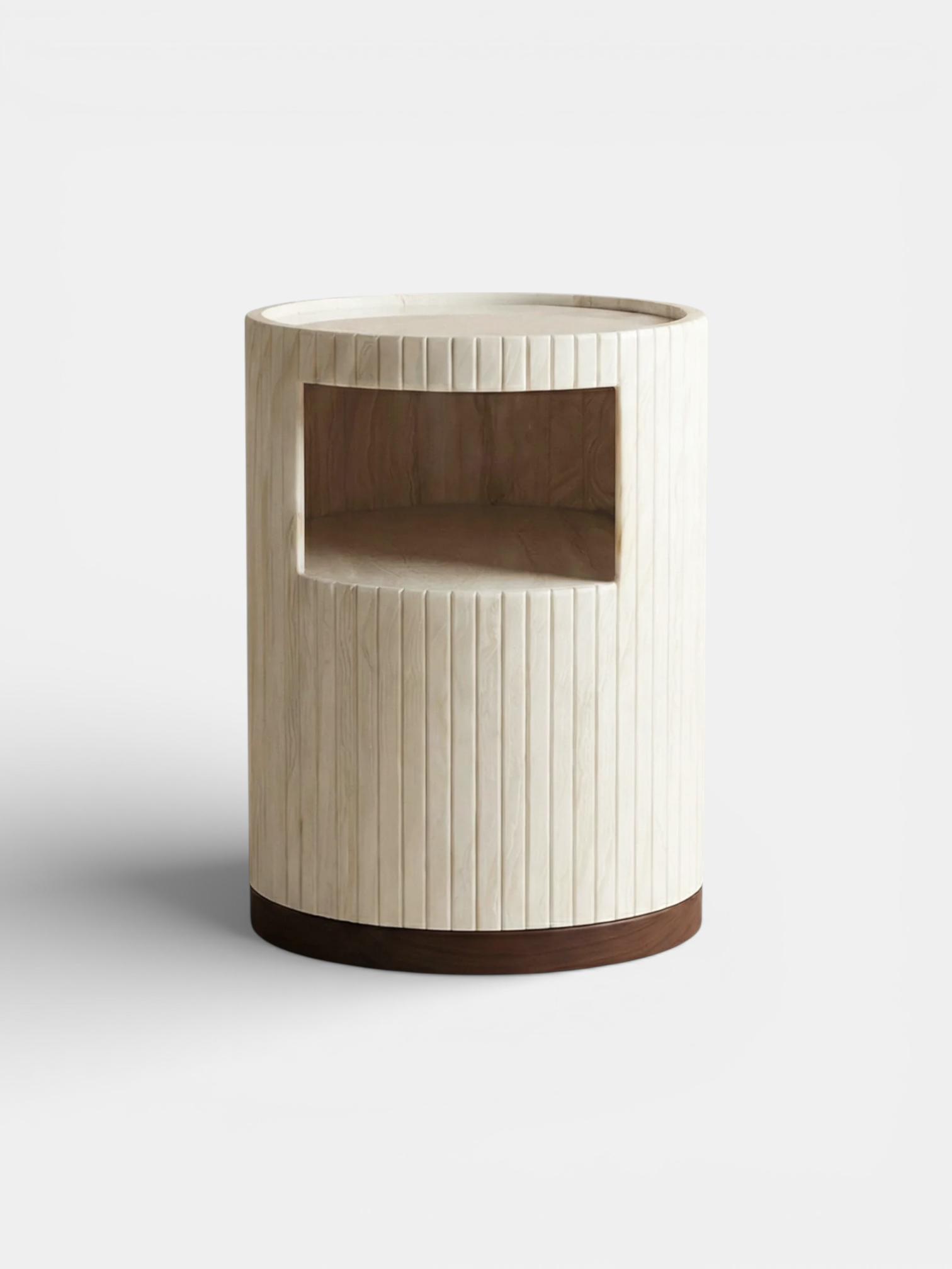 Ischia ivory onyx table - Italian luxury marble furniture with creamy white stone - main view