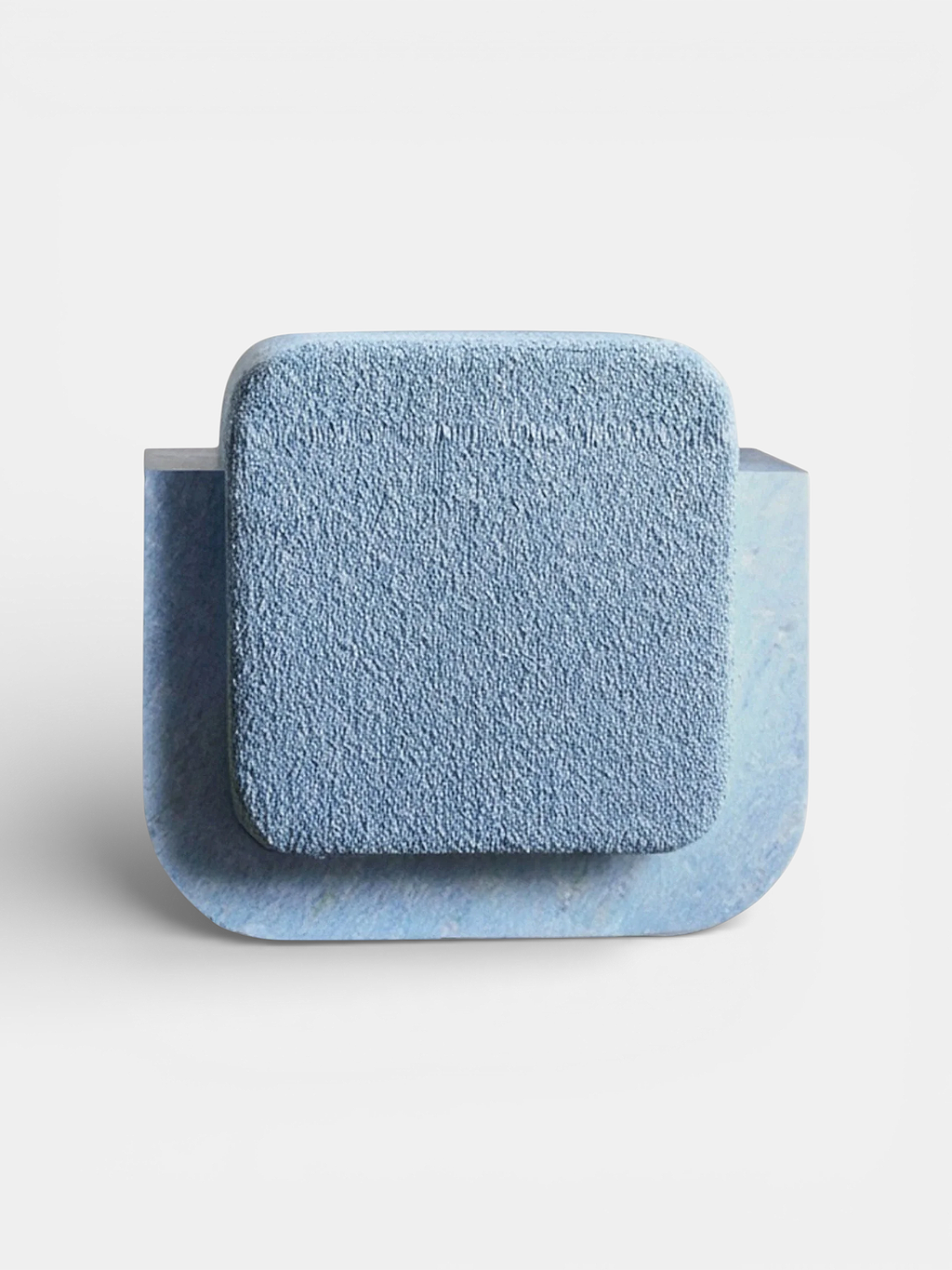 Luxury blue marble Oggi stool handcrafted in Italy - elegant contemporary design front view