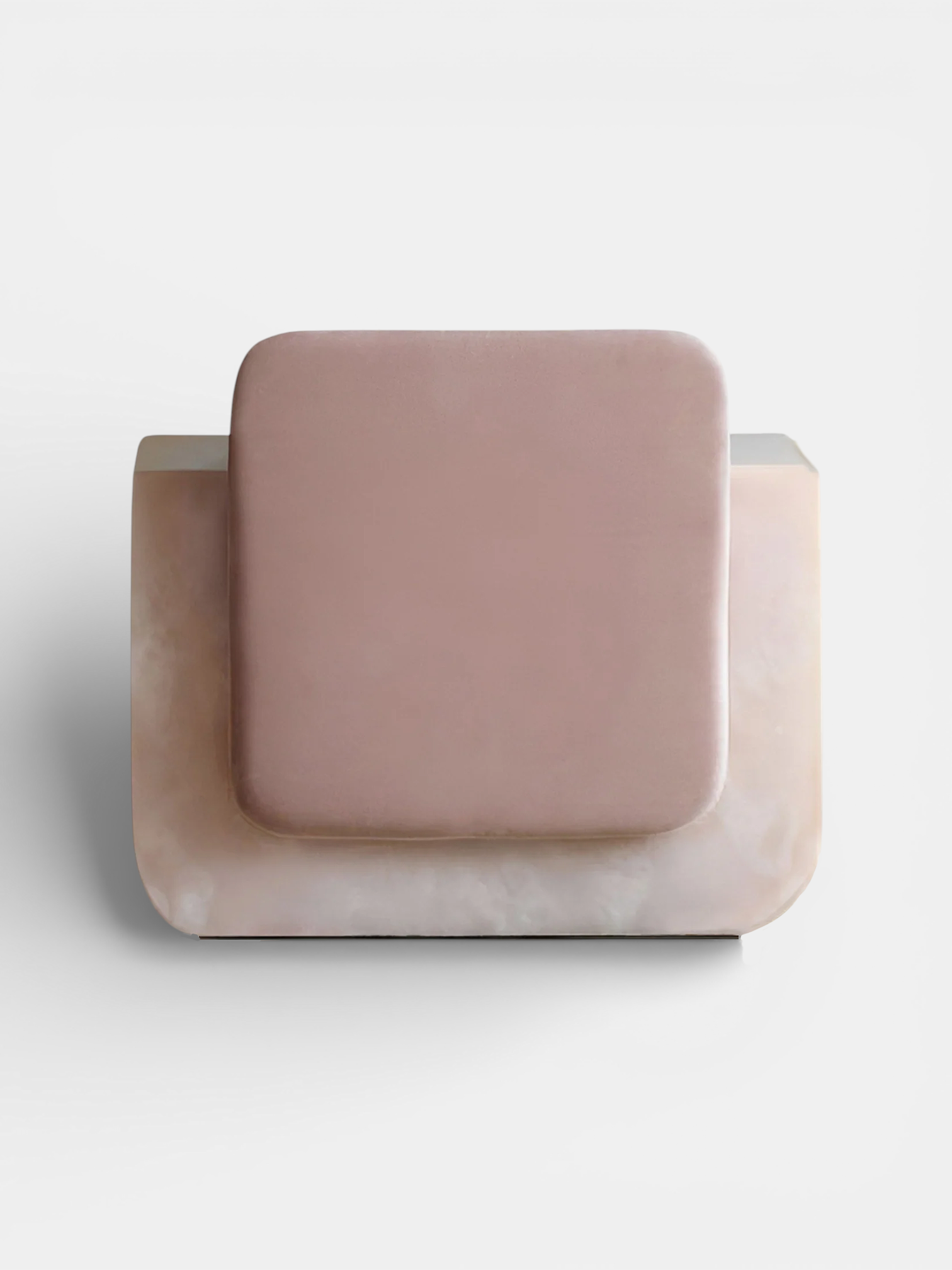 Sophisticated pink onyx velvet Oggi stool - luxury Italian marble seating contemporary design