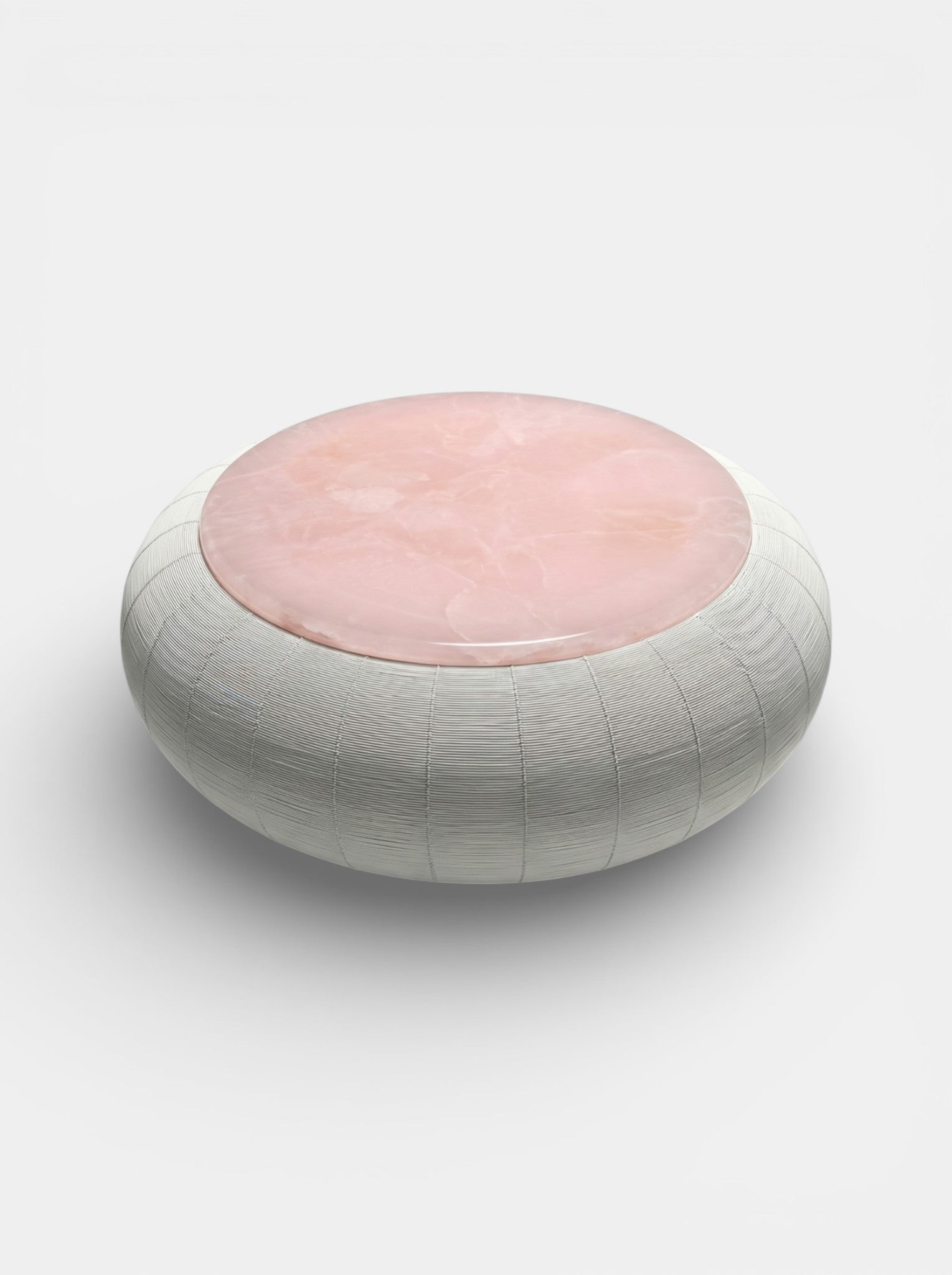 RB002 marble table right side view showcasing elegant Italian stonework and artistic rose design details
