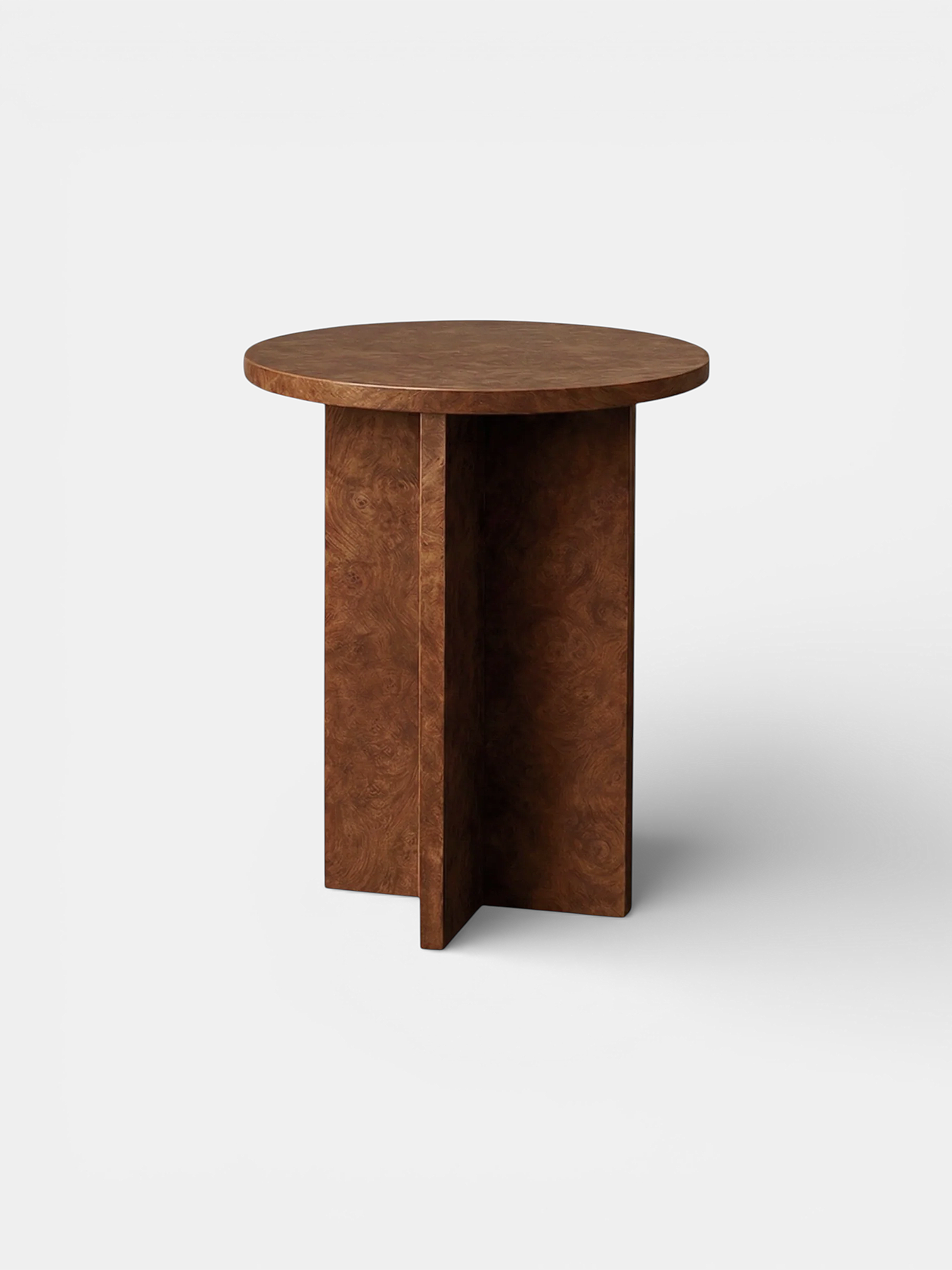 Unique Rosie table in exotic burl wood with rich grain patterns - premium Italian crafted wooden furniture