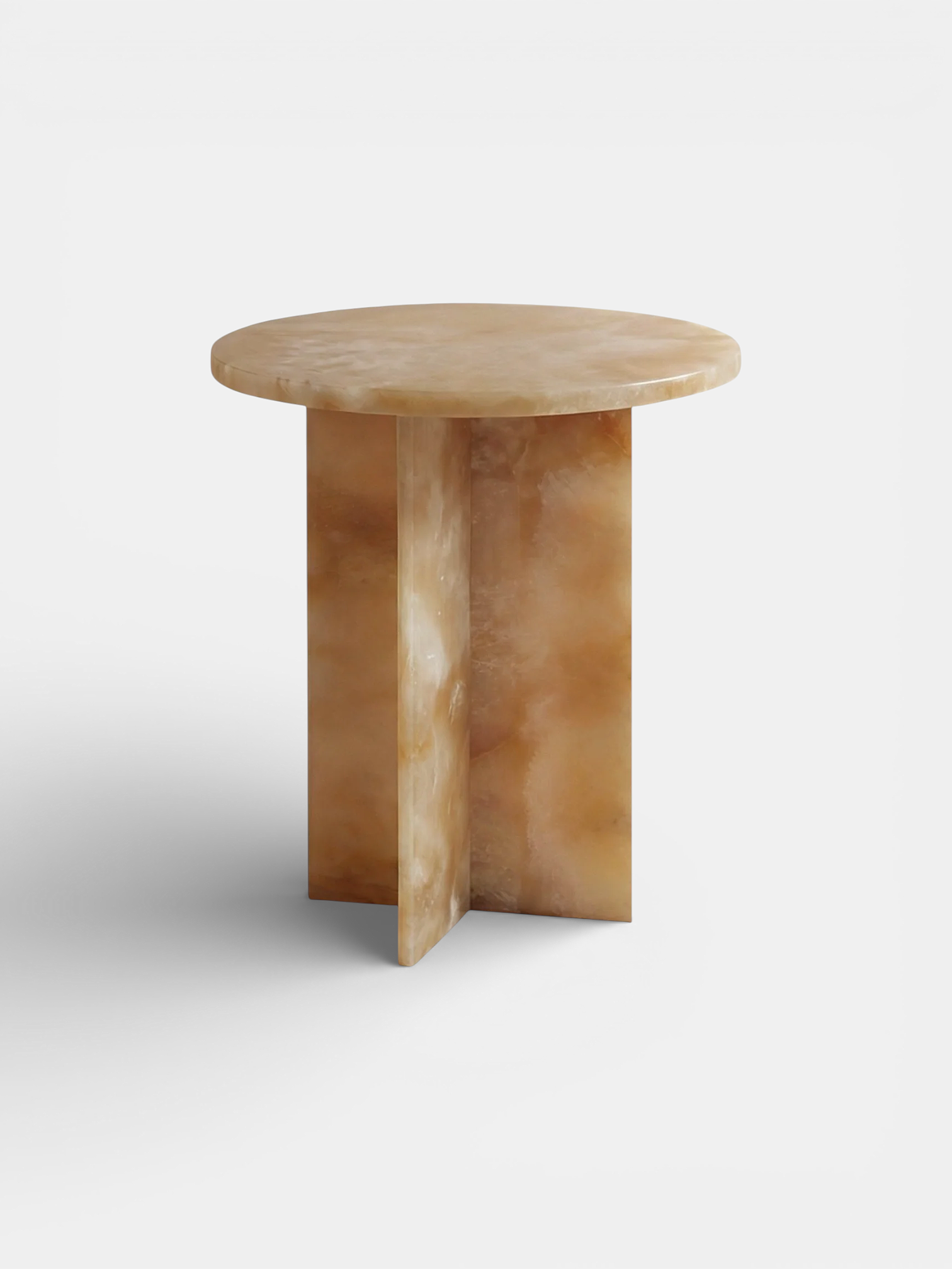 Elegant Rosie table in warm honey onyx marble with golden tones - contemporary Italian luxury furniture piece