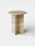 Sophisticated Rosie side table in creamy ivory onyx marble with subtle veining - MARBERA luxury design