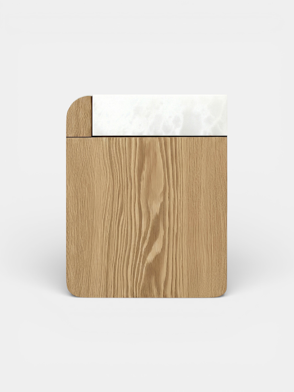 Luxury Italian Amo oak wood storage table with white onyx marble - MARBERA contemporary design