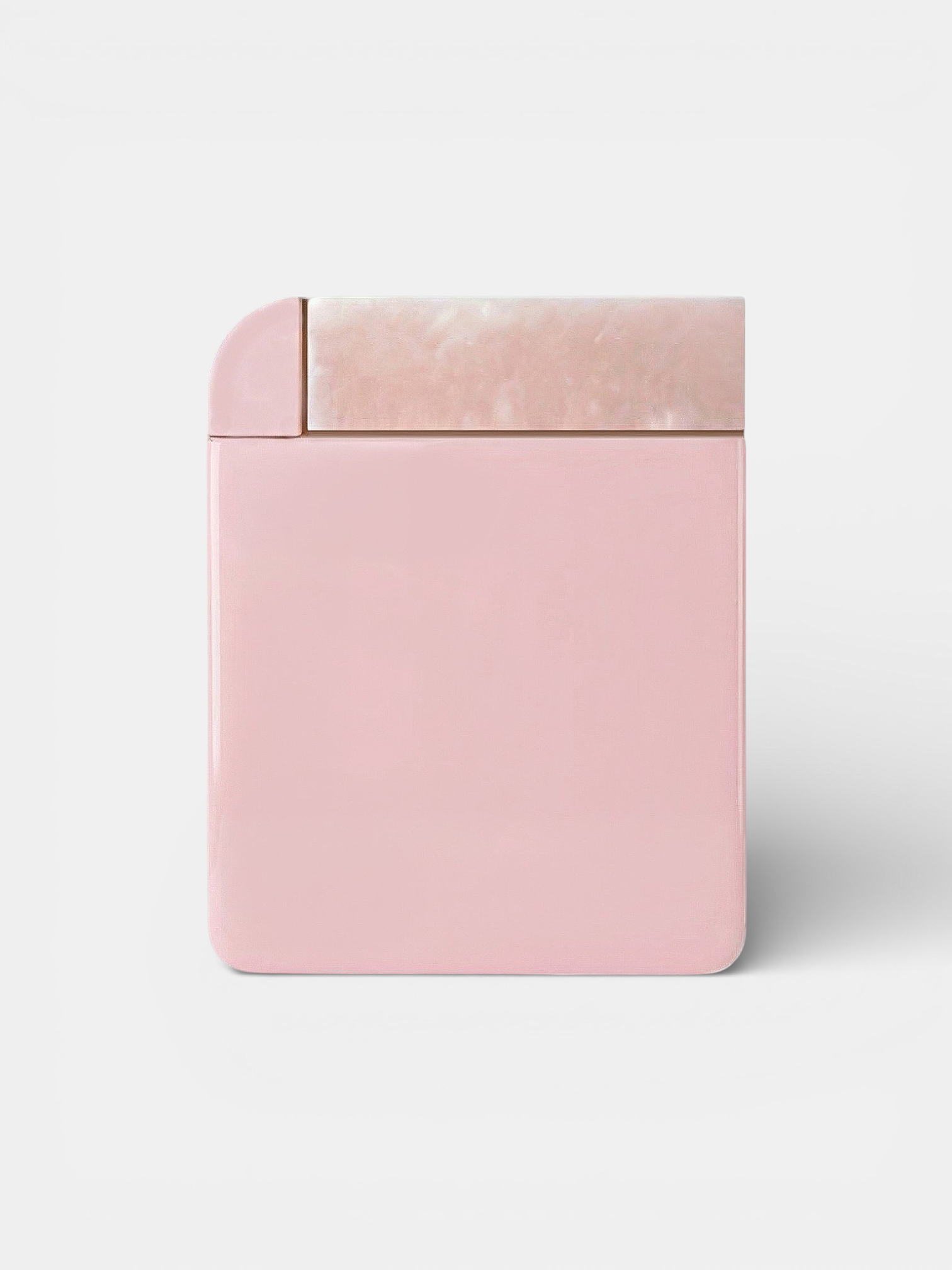 MARBERA Amo pink onyx marble storage table, luxury Italian handcrafted contemporary furniture design