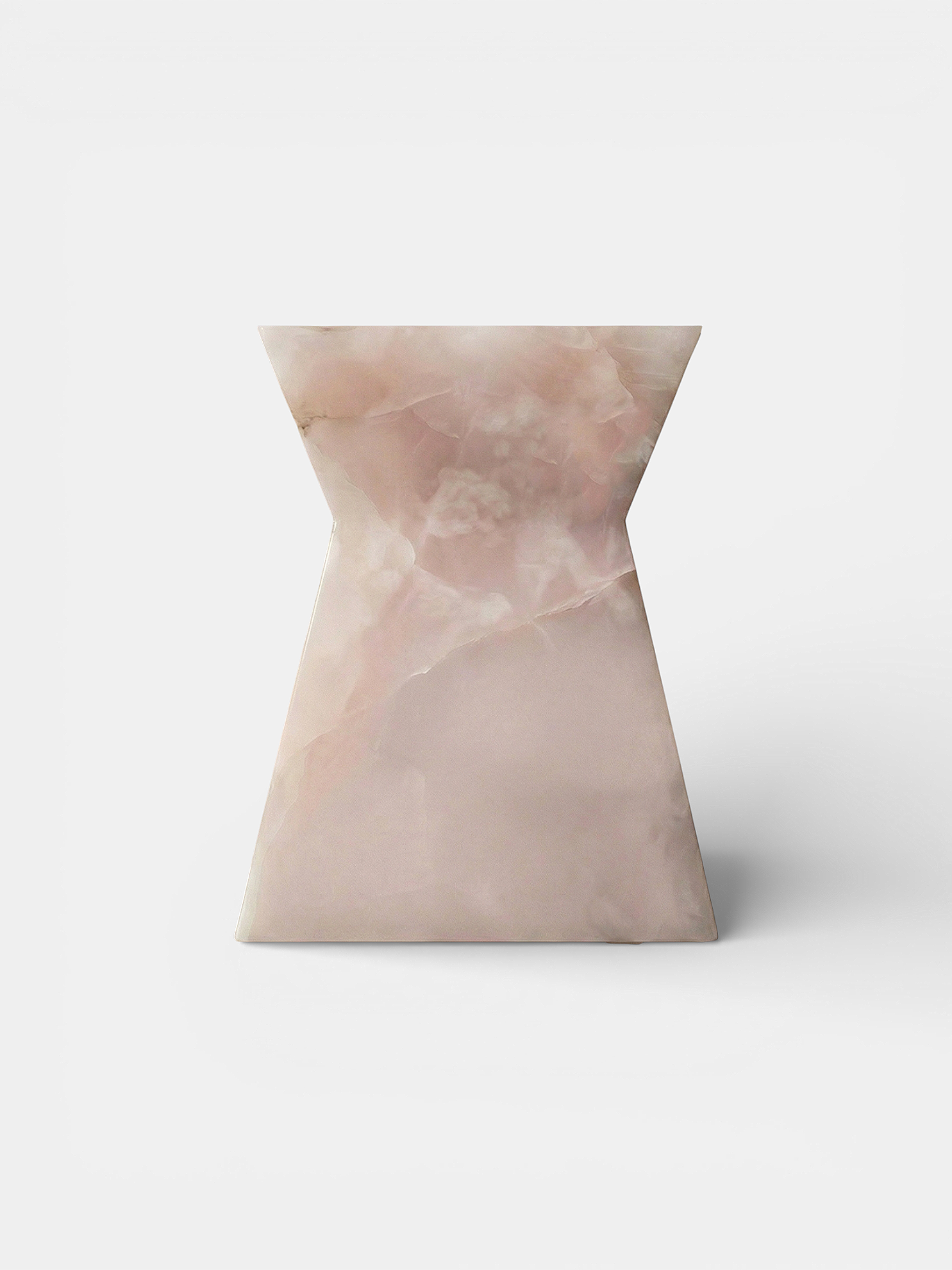 MARBERA Aria pink onyx marble furniture, Italian luxury handcrafted contemporary design piece