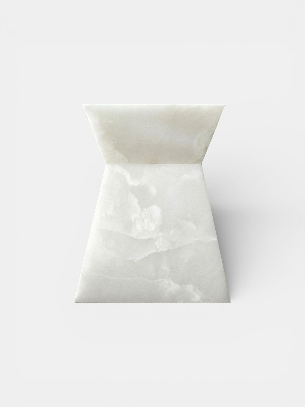 MARBERA Aria white onyx marble furniture, Italian luxury handcrafted contemporary design piece