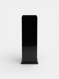 Black lacquered plinth side view - Italian luxury furniture pedestal with glossy finish