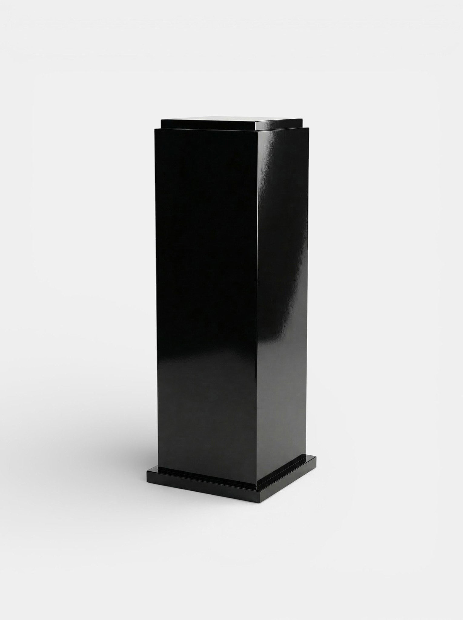 Luxury black lacquered plinth - Italian furniture pedestal with high-gloss lacquer finish
