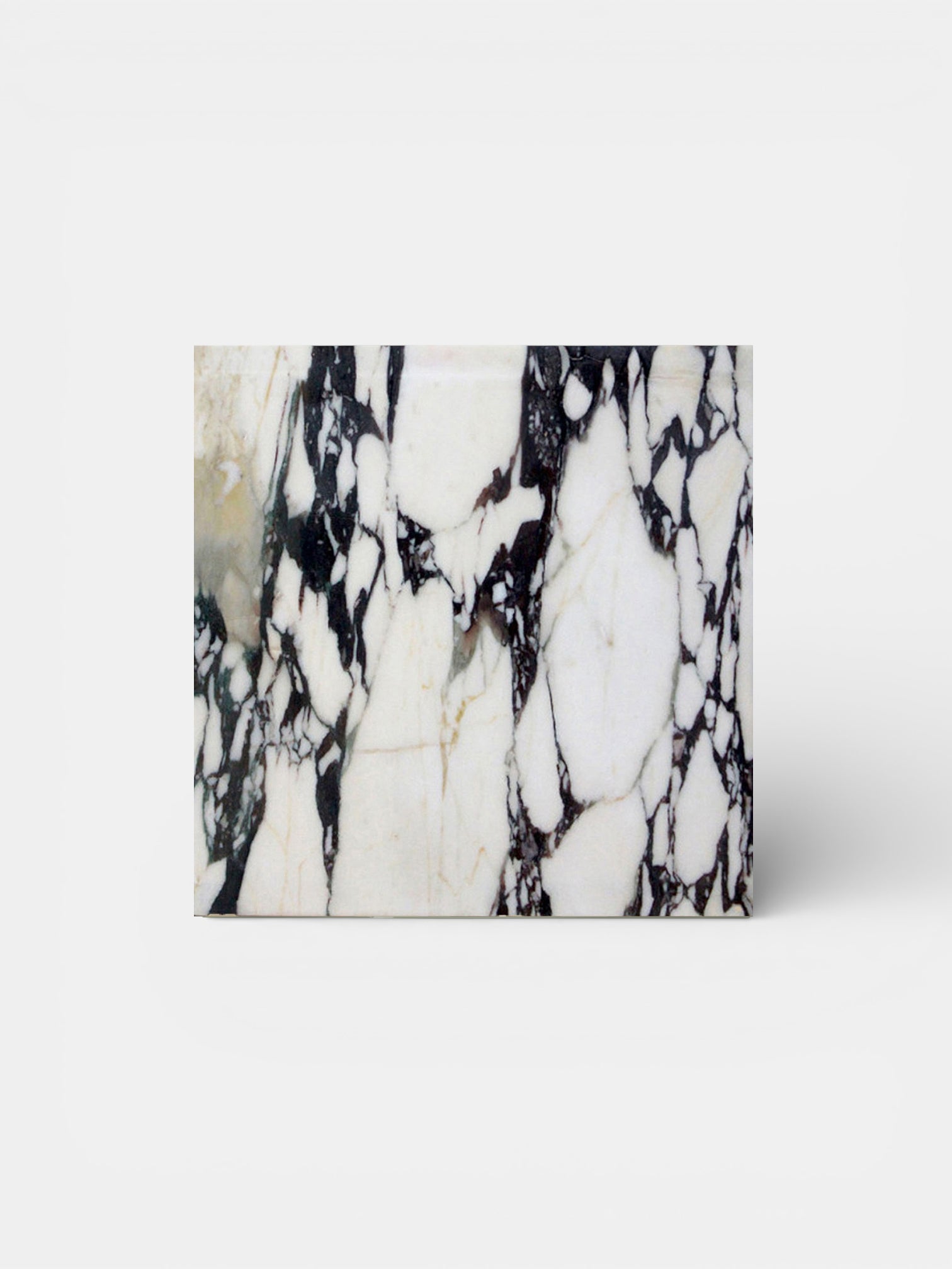 Calacatta Viola marble cube - Italian luxury furniture with distinctive purple veining front view