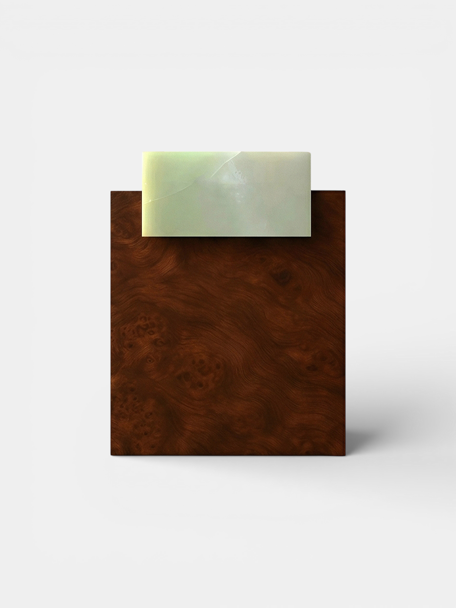 MARBERA Gaia burl wood and green onyx table - Italian luxury furniture combining marble and wood materials