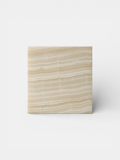 Ivory onyx cube - Italian luxury marble furniture with geometric design and cream stone finish