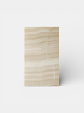 MARBERA ivory onyx plinth - minimalist Italian marble pedestal with natural stone veining patterns