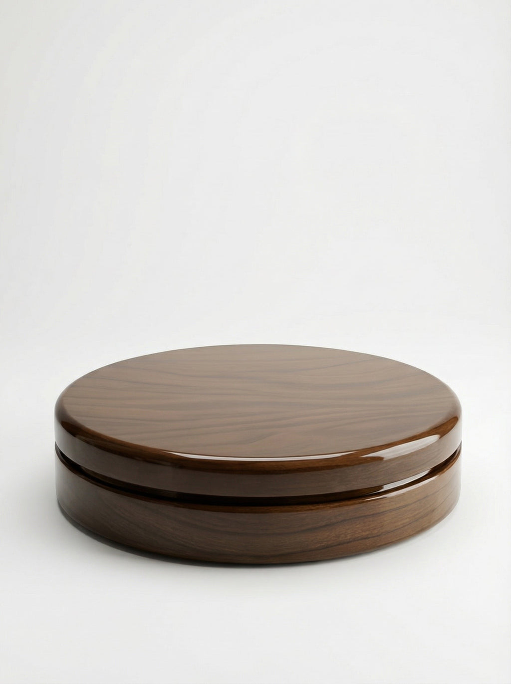 Back view of handcrafted wooden coffee table showing natural wood grain - luxury furniture