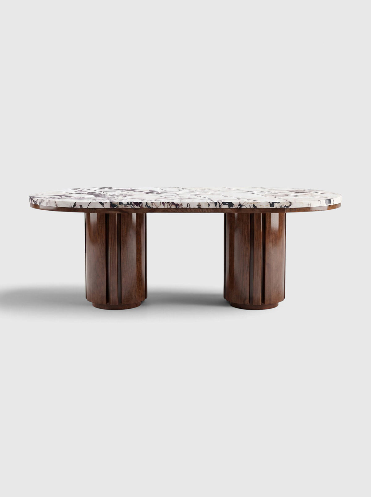 Mira Wood And Calacatta Viola Dining Table