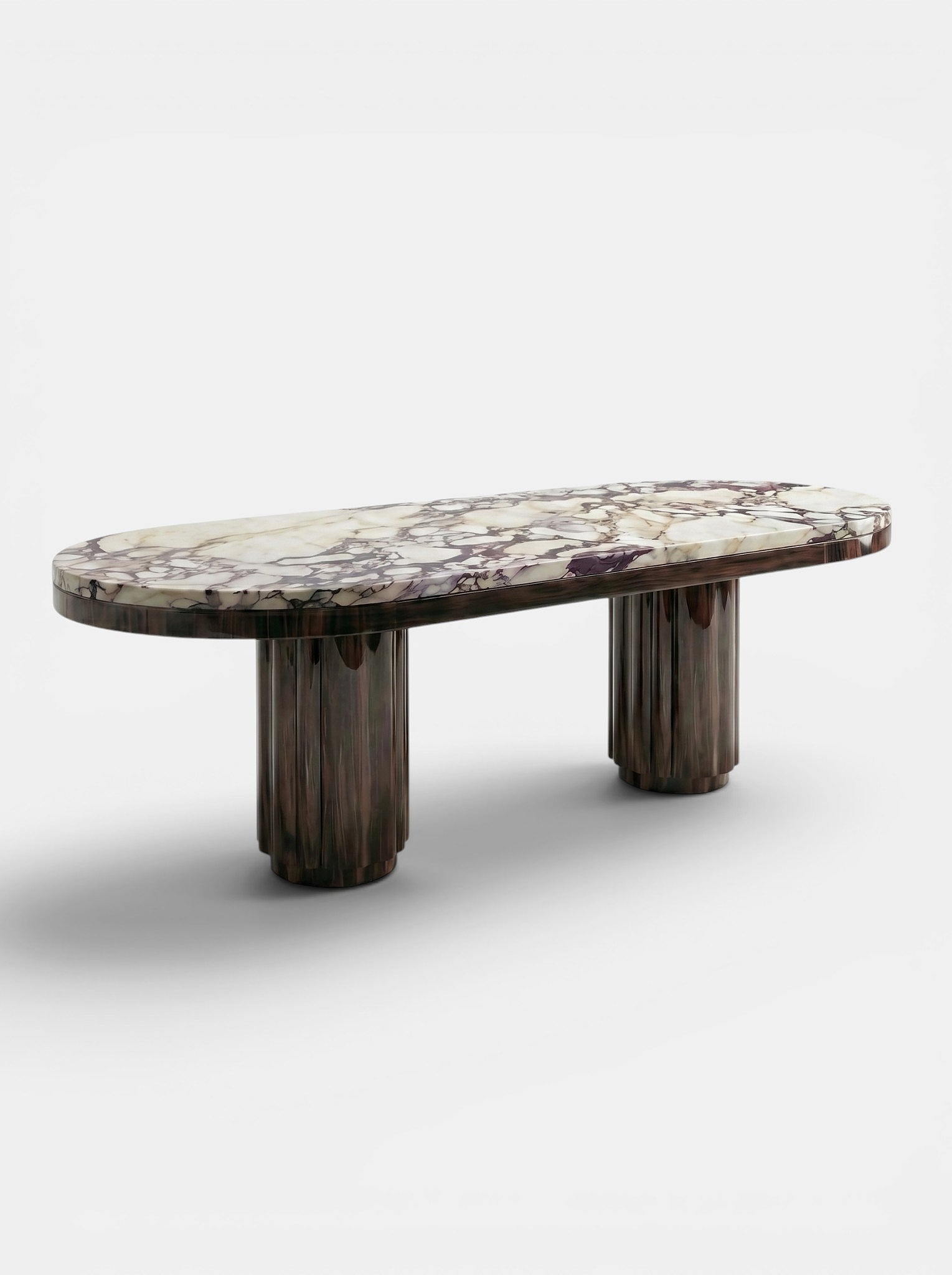 Mira Wood And Calacatta Viola Dinning Table