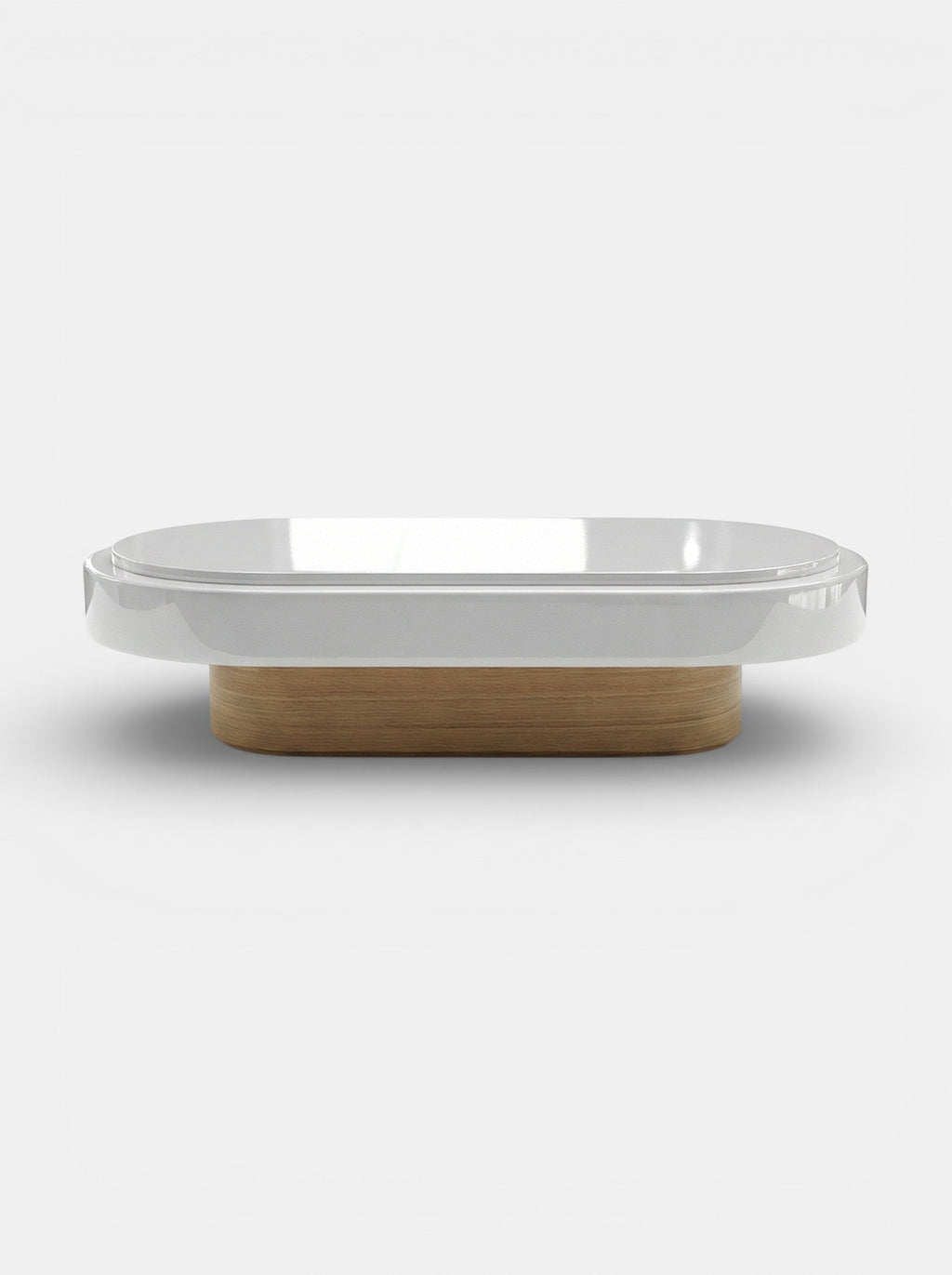 Mirage oak and white wood coffee table, two-tone Italian luxury furniture design