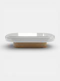 Mirage oak and white wood coffee table, two-tone Italian luxury furniture design