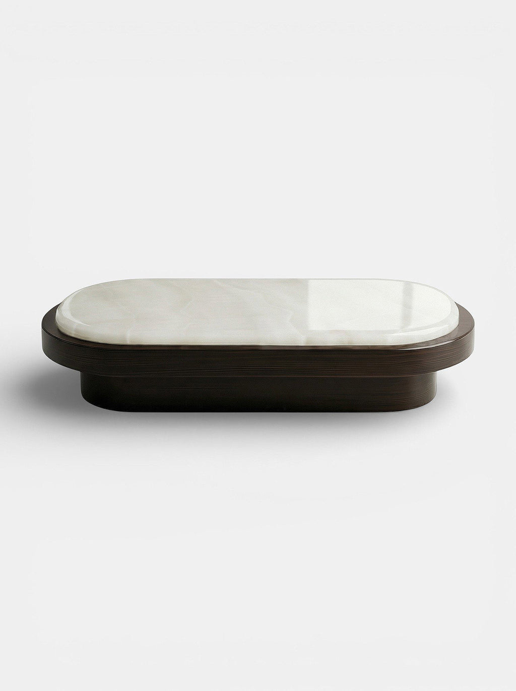 MARBERA Mirage luxury furniture piece in white onyx marble and wood - Italian crafted design