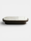 MARBERA Mirage luxury furniture piece in white onyx marble and wood - Italian crafted design
