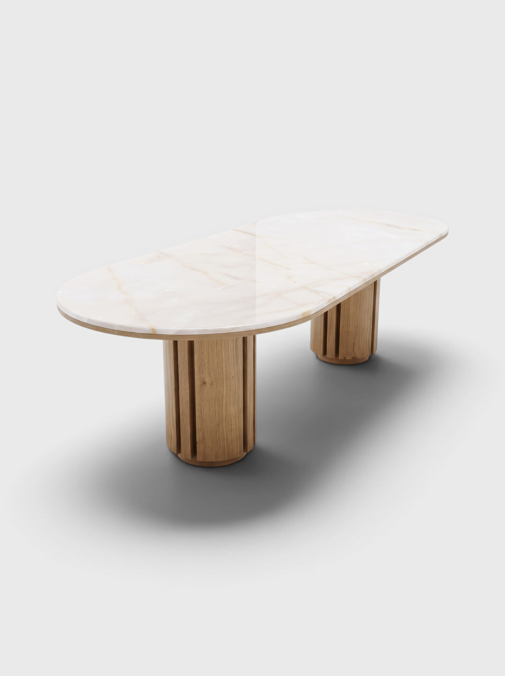 Mira Oak And Shell Onyx Dining Table