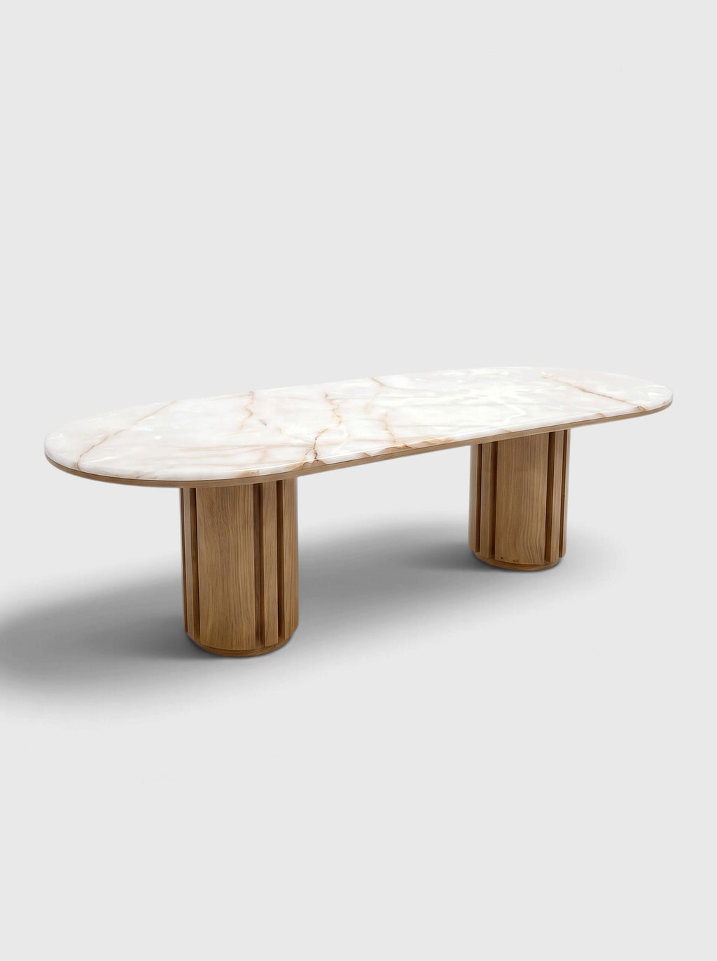 Mira Oak And Shell Onyx Dining Table