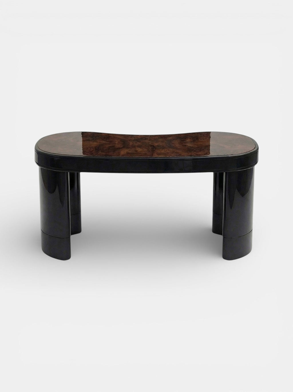 MARBERA Nicola luxury desk in black marble and burl wood - Italian crafted office furniture design
