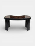 MARBERA Nicola luxury desk in black marble and burl wood - Italian crafted office furniture design