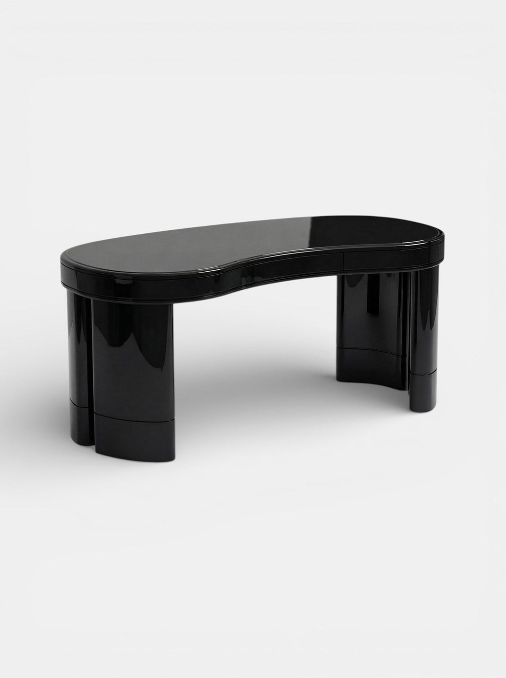 Premium black lacquered Nicola desk - three-quarter view of contemporary Italian luxury furniture