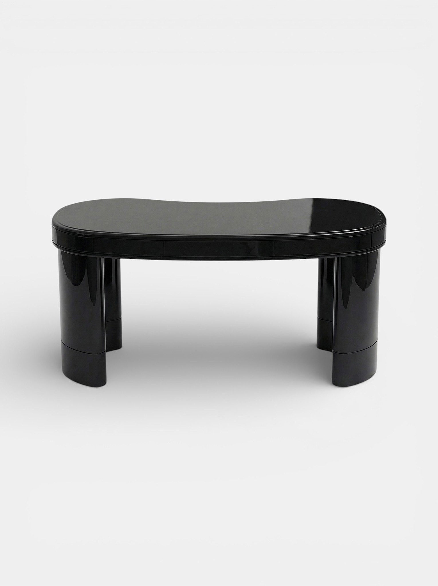 Modern Nicola desk in glossy black lacquered finish - sleek contemporary Italian furniture design